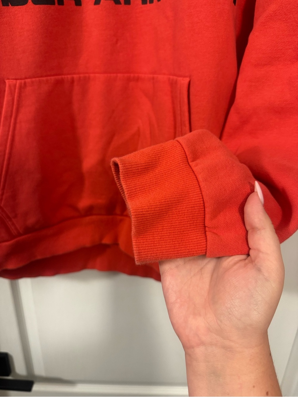 Under Armour Red Hoodie with Black Logo - Picture 3 of 10